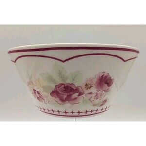Waverly Garden Vtg Rose Garden Bowl Pink Floral Cereal